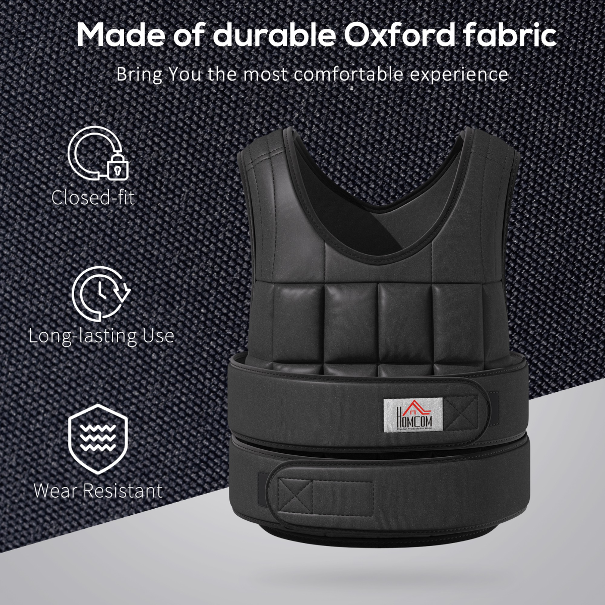 20KG Adjustable Weight Vest for Intense Workouts & Weight Loss - HOMCOM - All Round Fitness