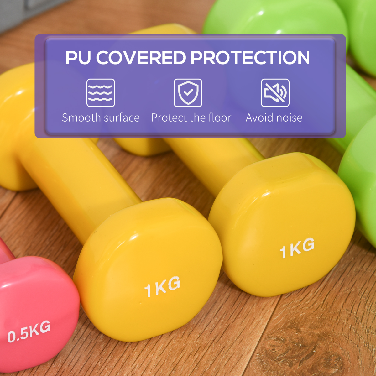 HOMCOM Versatile 6kg Dumbbell Set - Ideal for Home Workouts & Travel - All Round Fitness