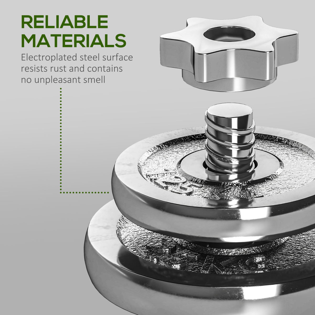 SPORTNOW 20kg 2-in-1 Adjustable Dumbbells Barbell Set for Ultimate Home Fitness - All Round Fitness