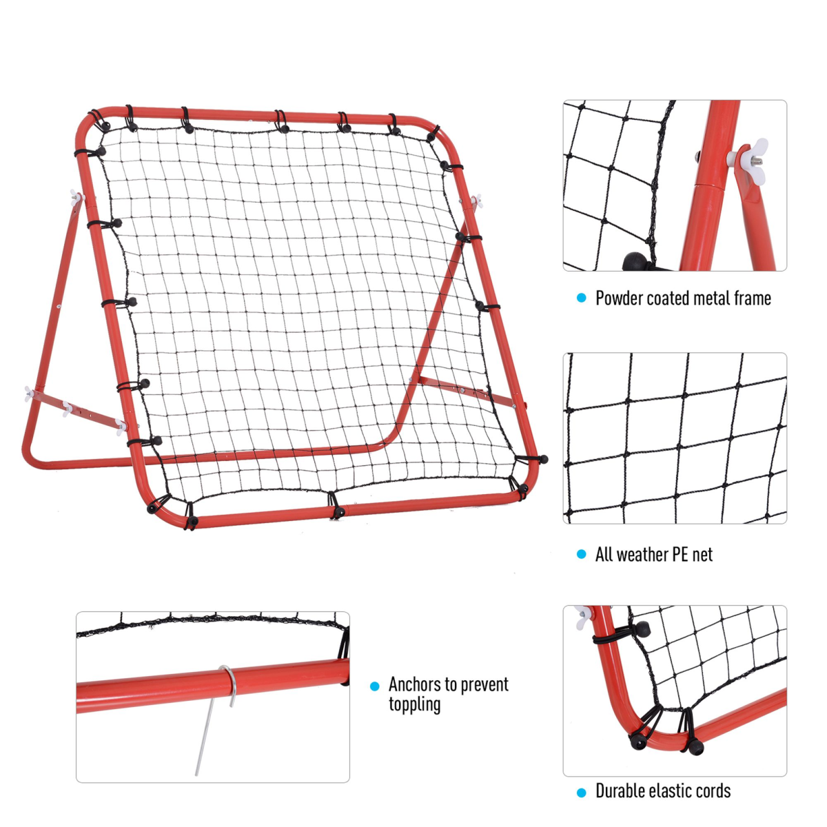 HOMCOM Versatile Rebounder Net - Elevate Your Game in Baseball, Soccer & More! - All Round Fitness