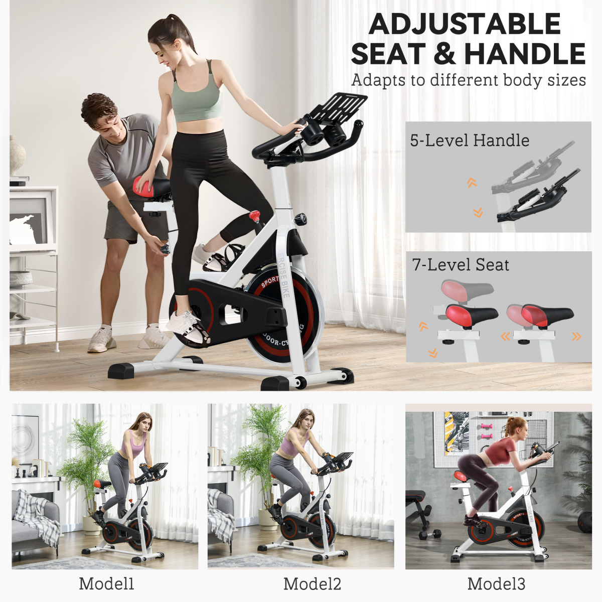 8kg Flywheel Exercise Bike with Adjustable Resistance & LCD Monitor – Indoor Cycling Trainer - All Round Fitness