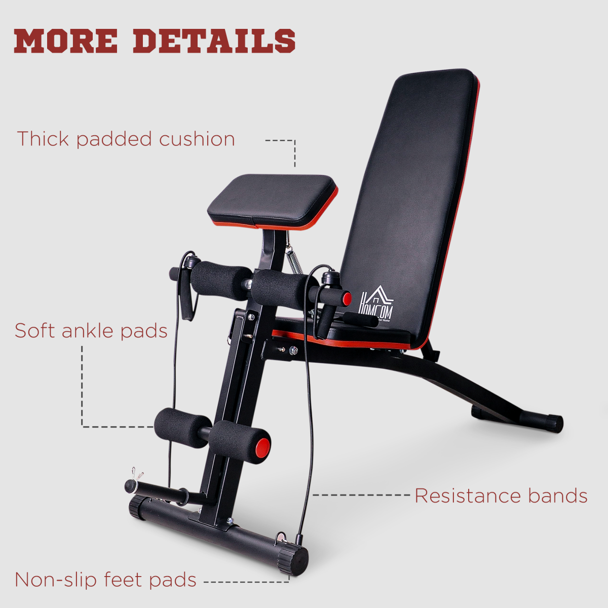 Versatile Foldable Dumbbell Bench - 7 Adjustable Incline Positions for Total Body Workout - All Round Fitness