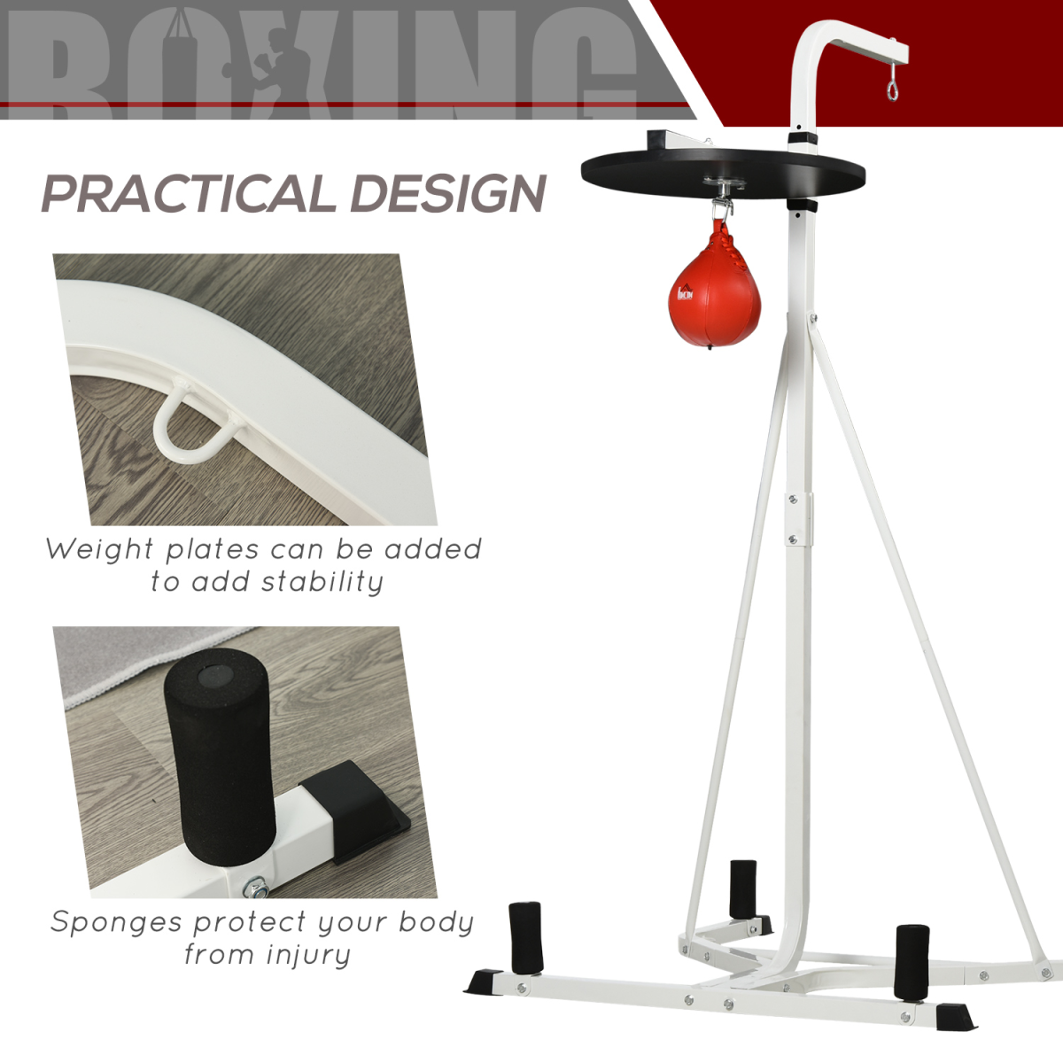 Adjustable Speed Bag Stand - HOMCOM Heavy-Duty Boxing Fitness Station - All Round Fitness