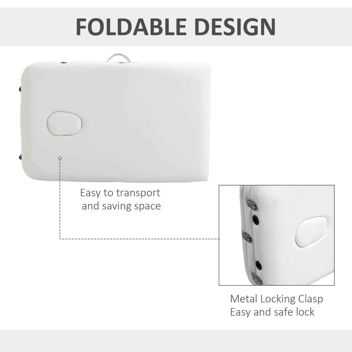 Ultimate Comfort HOMCOM Folding Massage Table with Adjustable Headrest - All Round Fitness