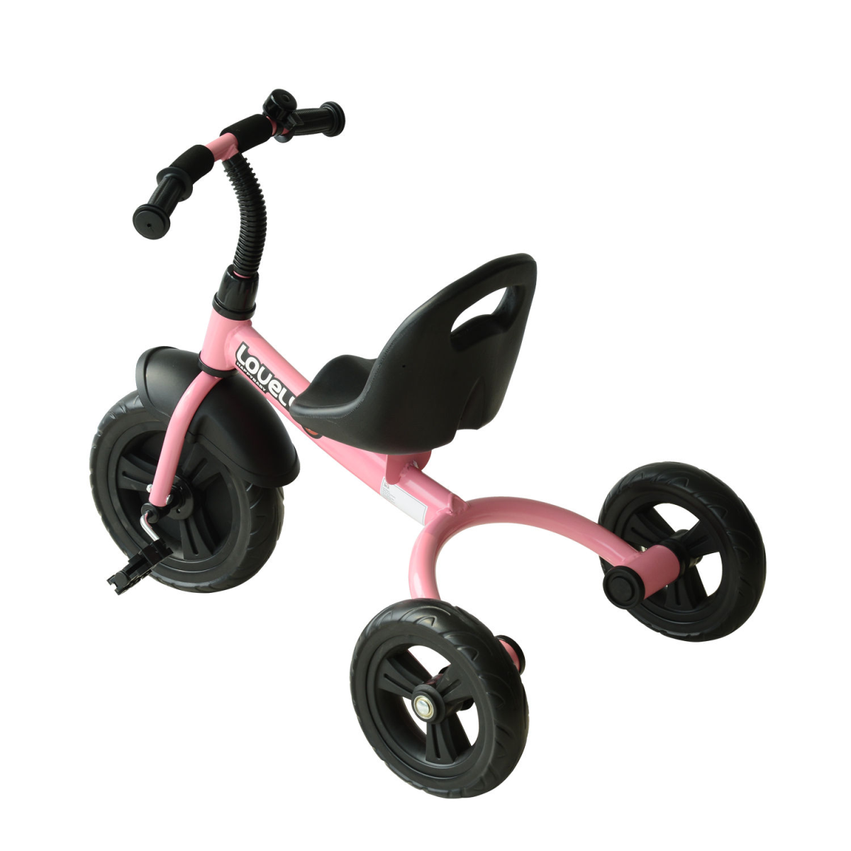 Toddler Tricycle Ride-On Trike with Adjustable Seat & Bell – 3-Wheel Kids Bike 18+ months (Pink)