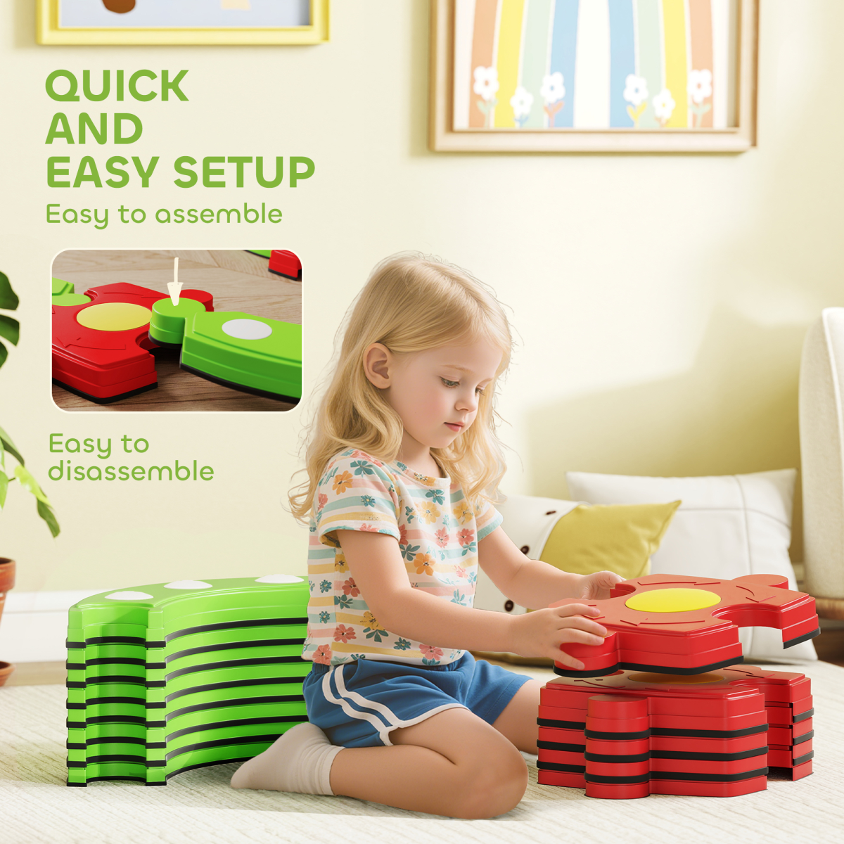 AIYAPLAY Kids Stepping Stones Balance Beam – Indoor & Outdoor Sensory Toy