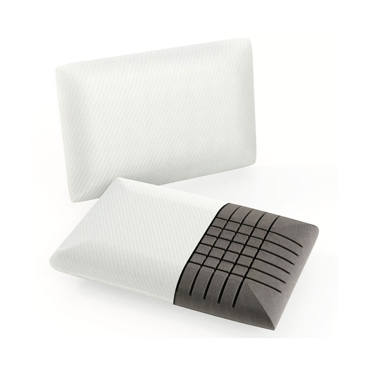 Bamboo Charcoal Memory Foam Pillow Set of Two with Removable and Machine-Washable Covers
