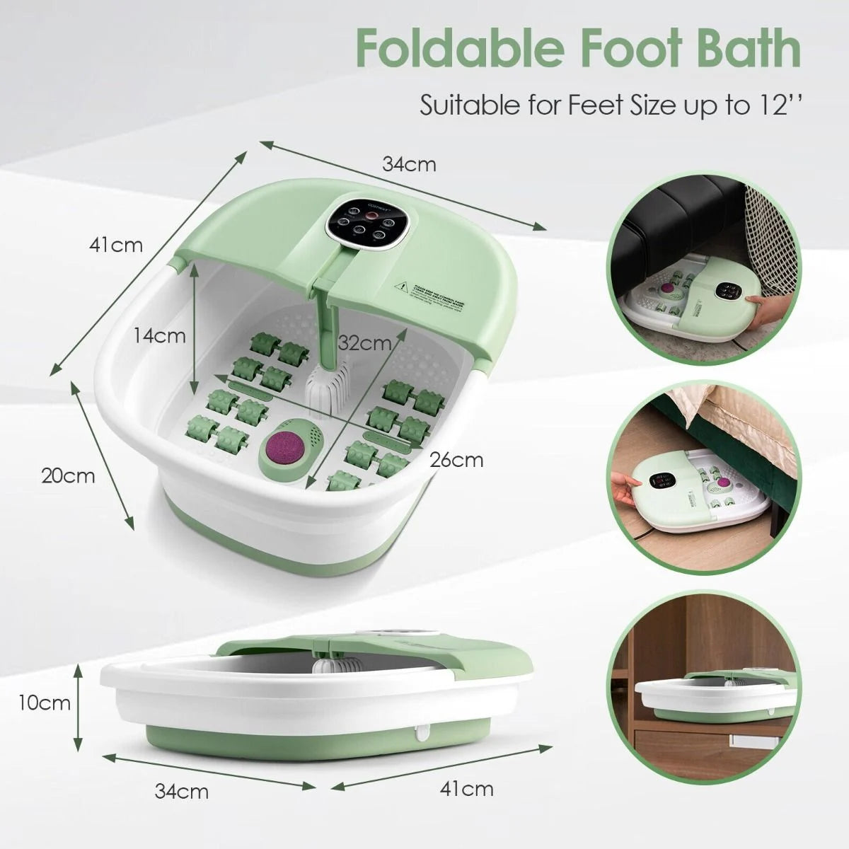 Deluxe Foot Spa Massager with Heat, Bubbles, and Remote Control