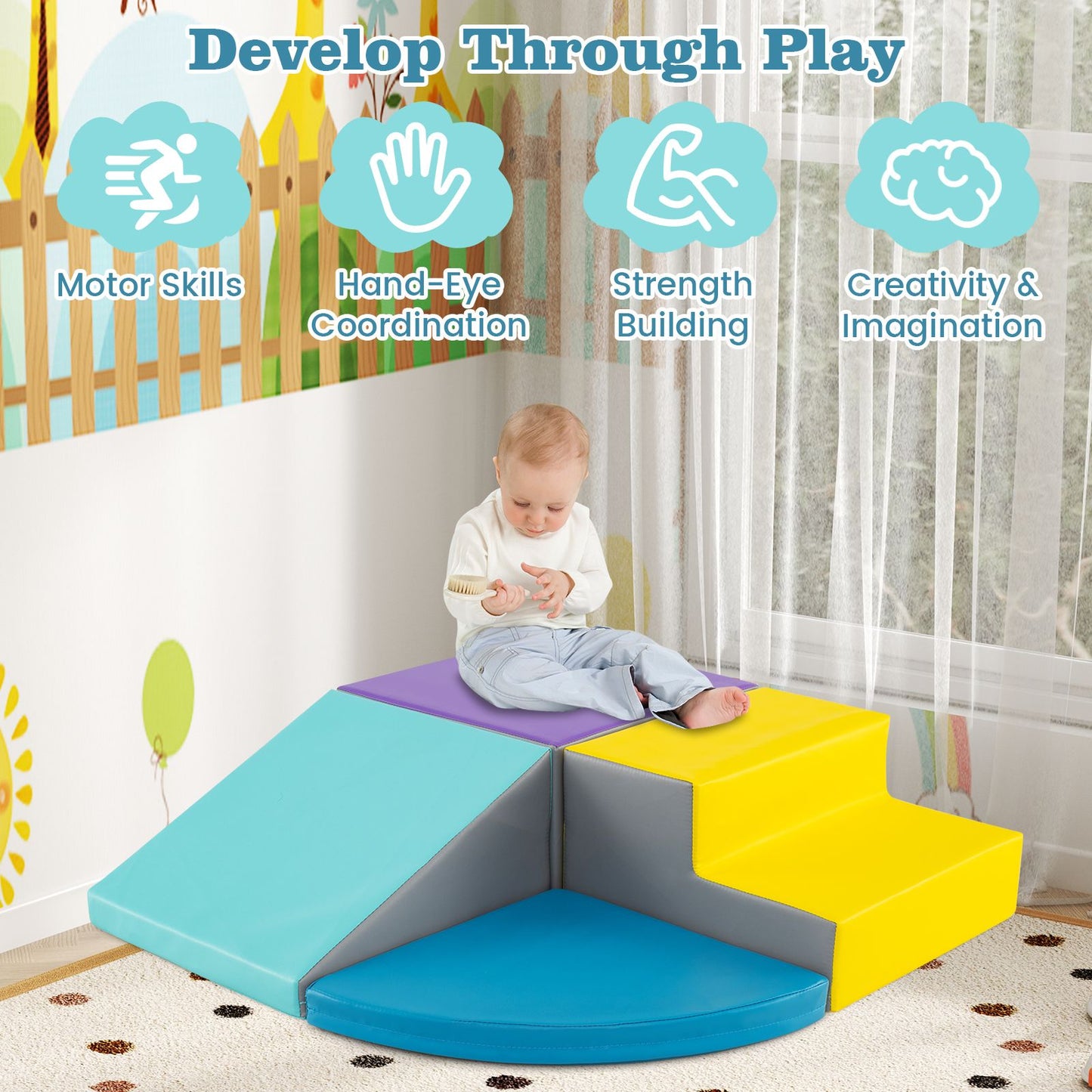 4-Piece Infant Foam Climbing and Crawling Play Set
