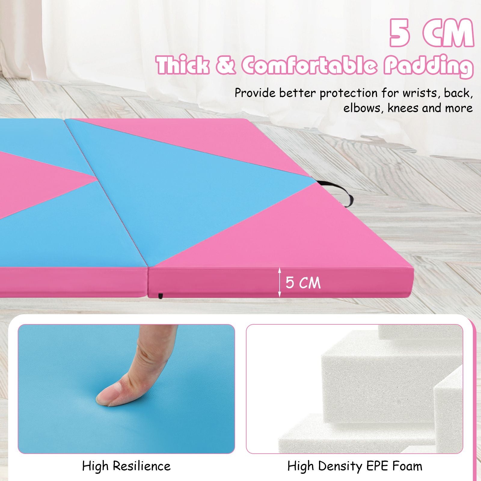240 cm PU Leather Folding Gymnastics Mat