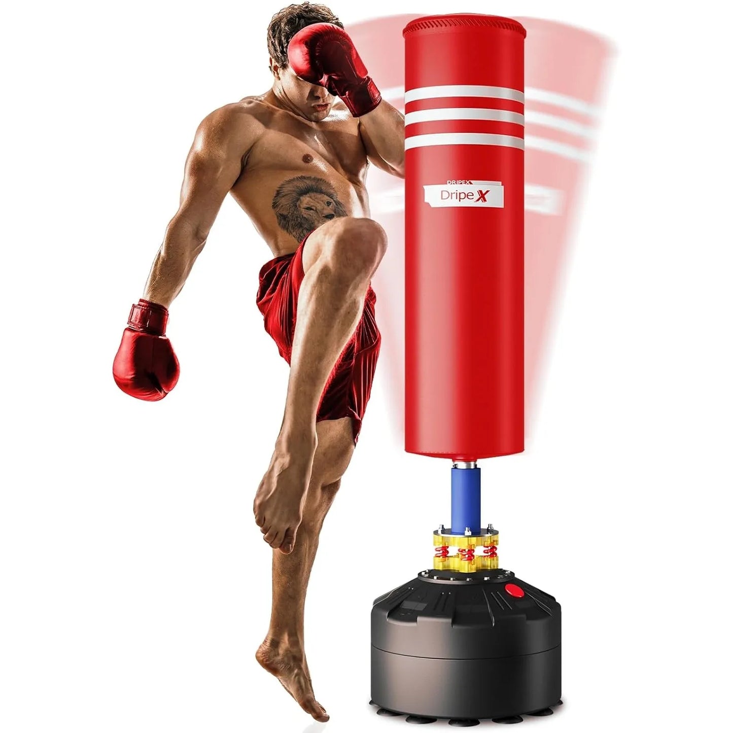 Adult Free Standing Boxing Punch Bag, Heavy Duty Punching Bag Stand with Suction Cup Base - 69''