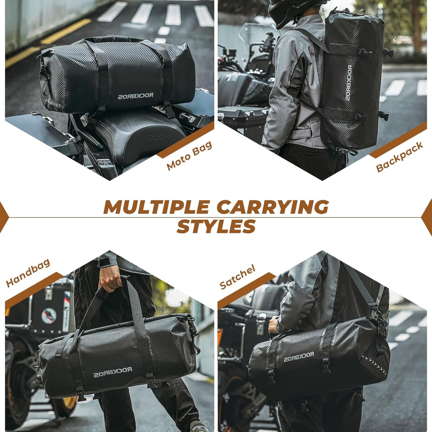 Motorcycle Tail Bag – 100% Waterproof PVC Luggage Bag with Shoulder Strap | Rear Seat, Saddle & Travel Bag for Motorcycling, Cycling & Outdoor Sports (20L / 30L / 40L / 60L)