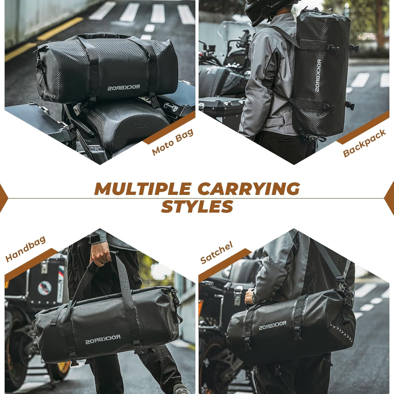 Motorcycle Tail Bag – 100% Waterproof PVC Luggage Bag with Shoulder Strap | Rear Seat, Saddle & Travel Bag for Motorcycling, Cycling & Outdoor Sports (20L / 30L / 40L / 60L)