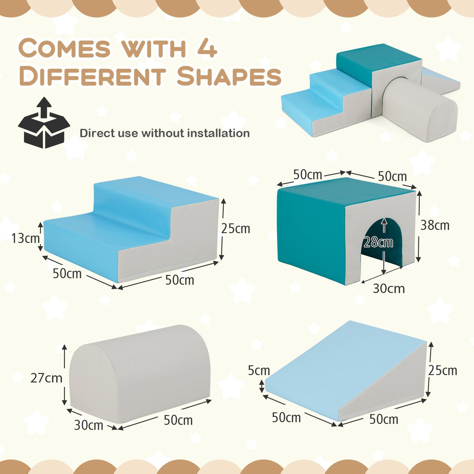 Infant and Toddler Climbing and Crawling Foam Block Play Set