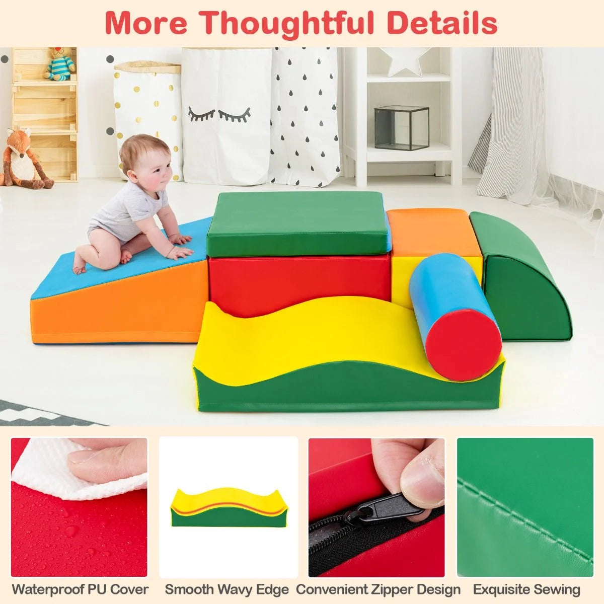 7-Piece Colorful Climbing Toy Set for Toddlers with EPE Foam Safety Features