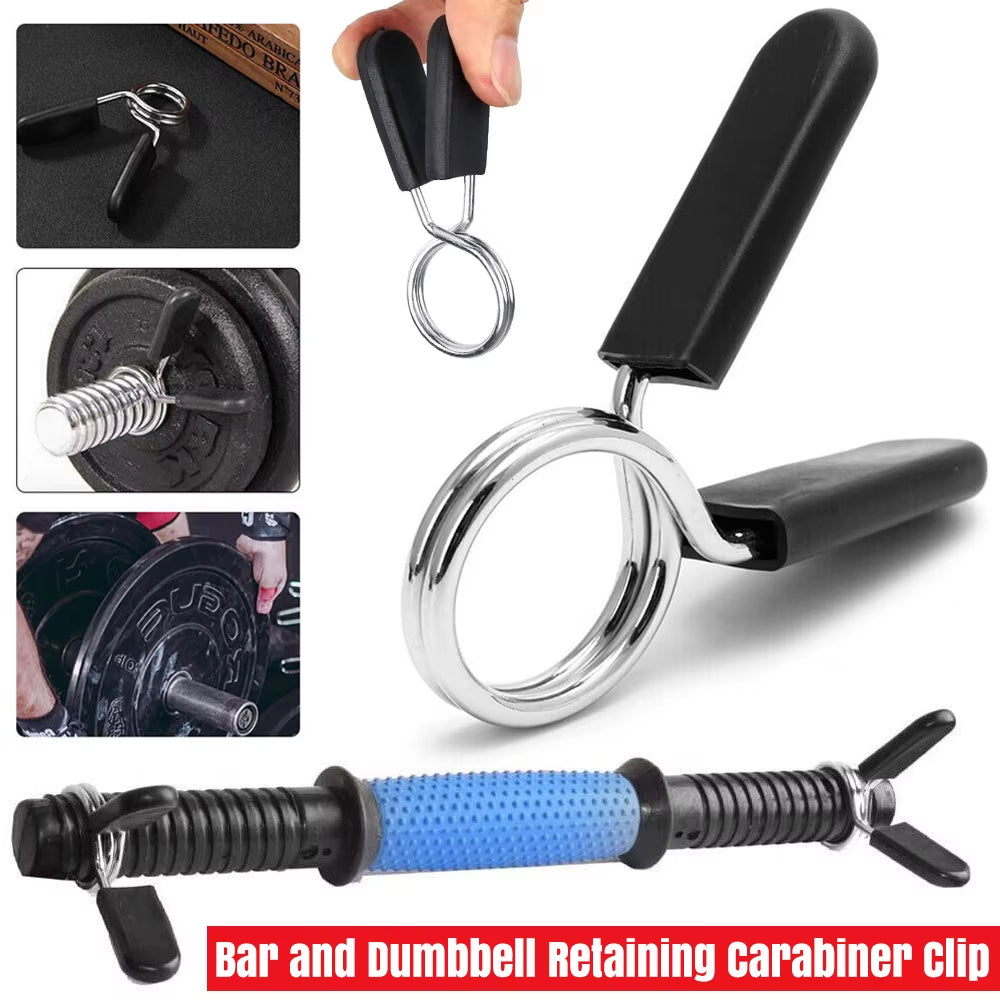 2PCS 25Mm Barbell Bar Clamp Spring Collar Clips Gym Weight Dumbbell Lock Lift