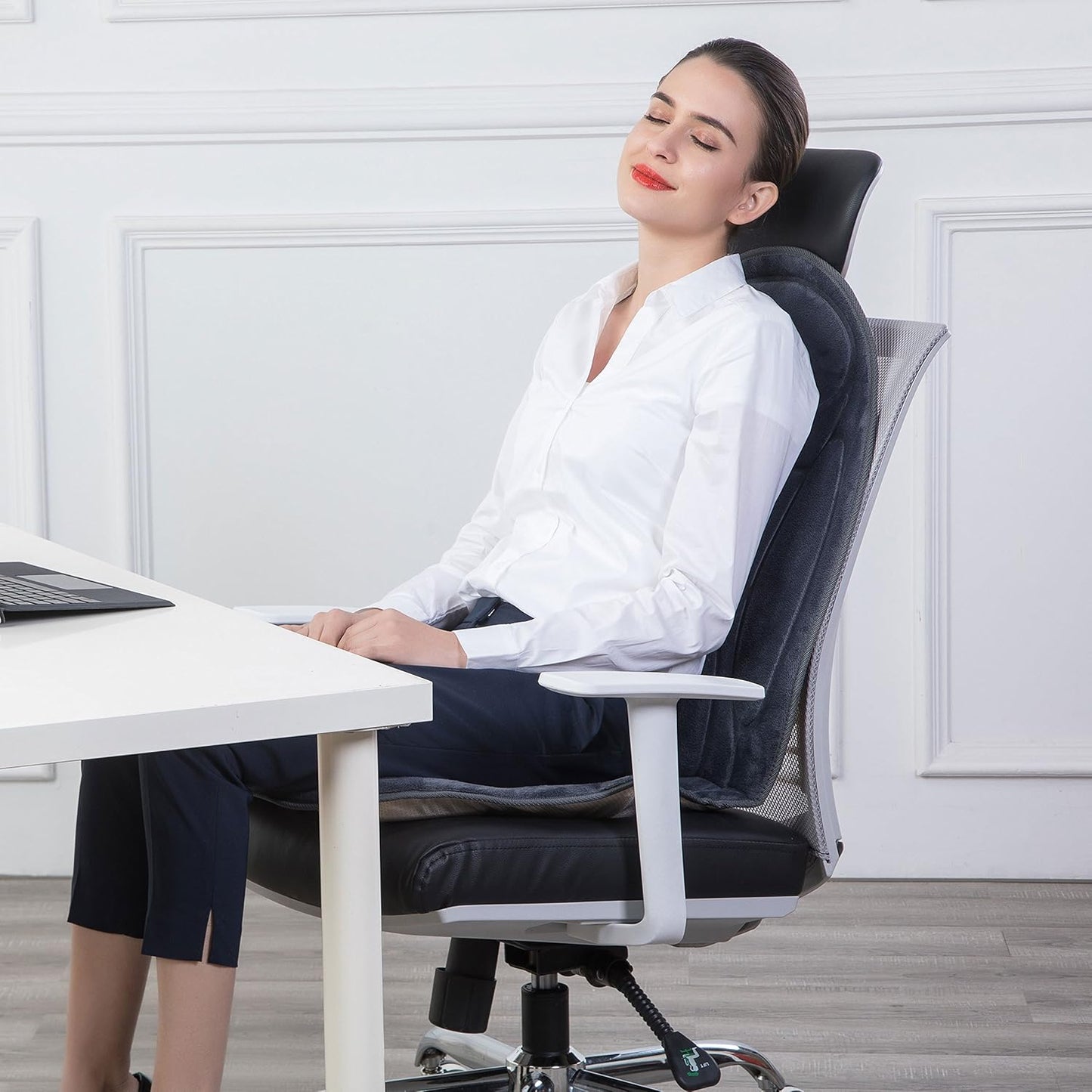 Back Massager with Heat – Vibration Massage Seat Cushion for Back and Thigh Pain Relief | 6 Motors, 2 Heat Levels & Timer | Relaxing Home and Office Chair Pad – Ideal Gift for Women & Men