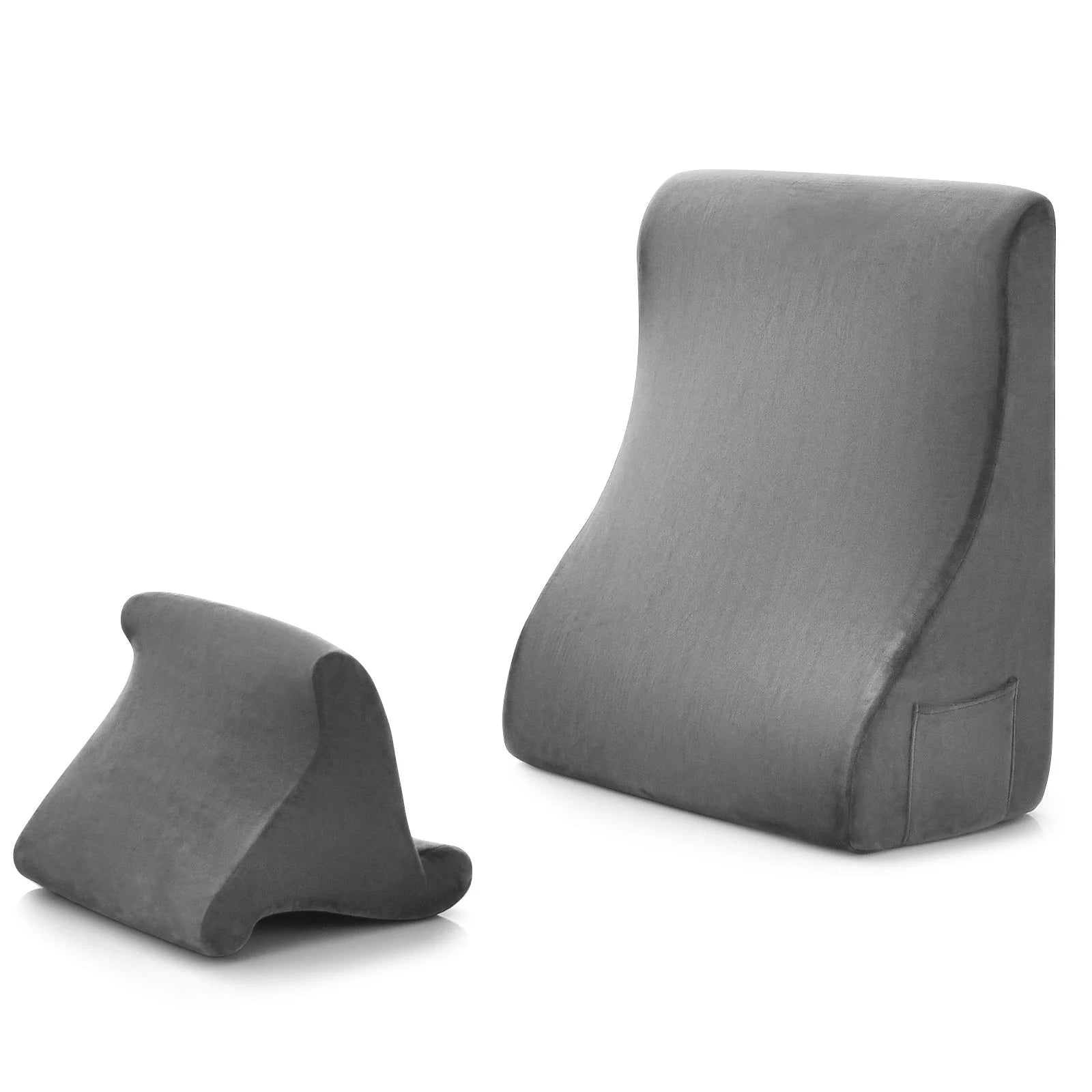 Wedge Pillow Set with Integrated Tablet Stand and Side Pockets