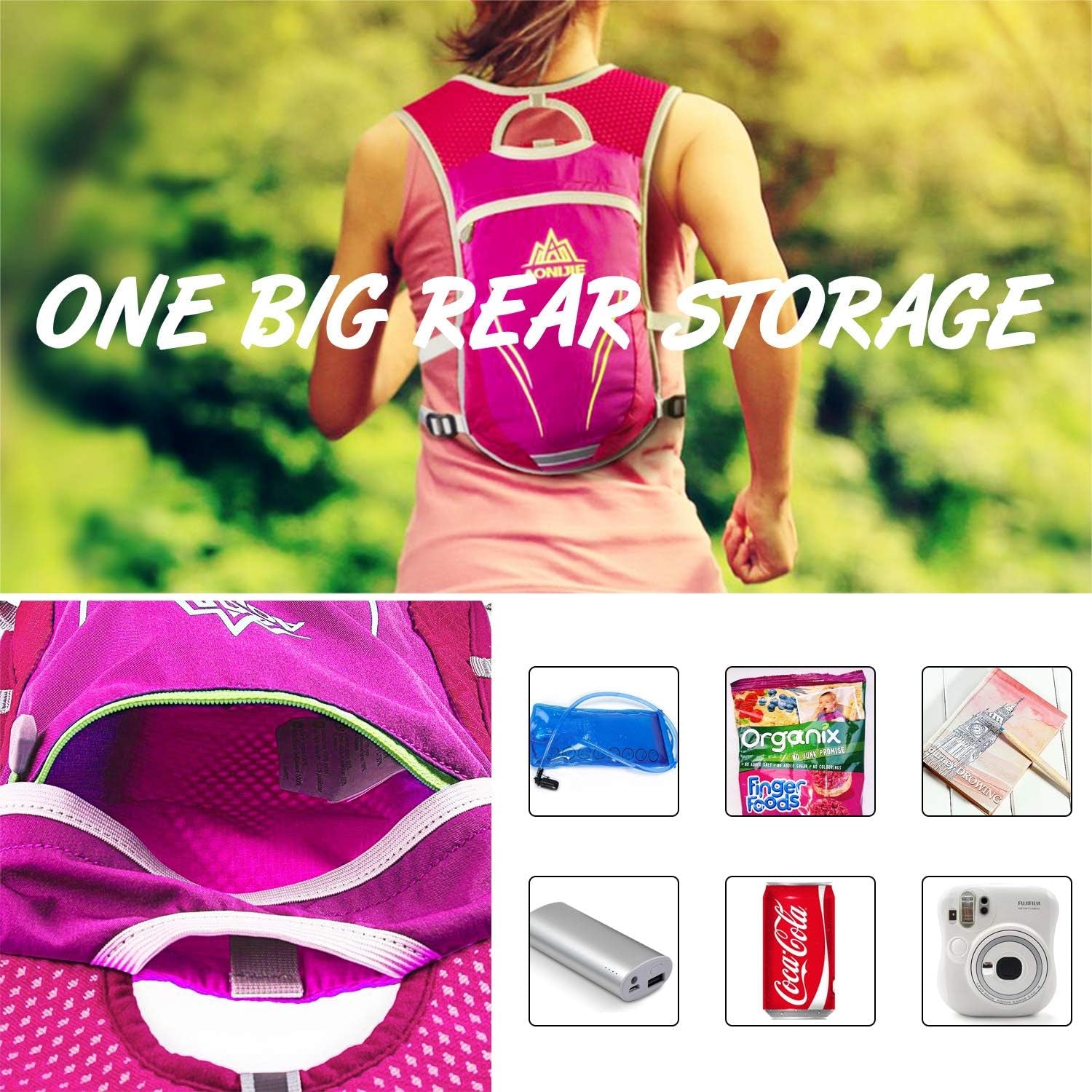 Hydration Pack Backpack 5.5L | Lightweight Running Hydration Vest for Men & Women | Trail Running, Marathon, Hiking & Cycling Backpack (Available with or without Water Bottle)