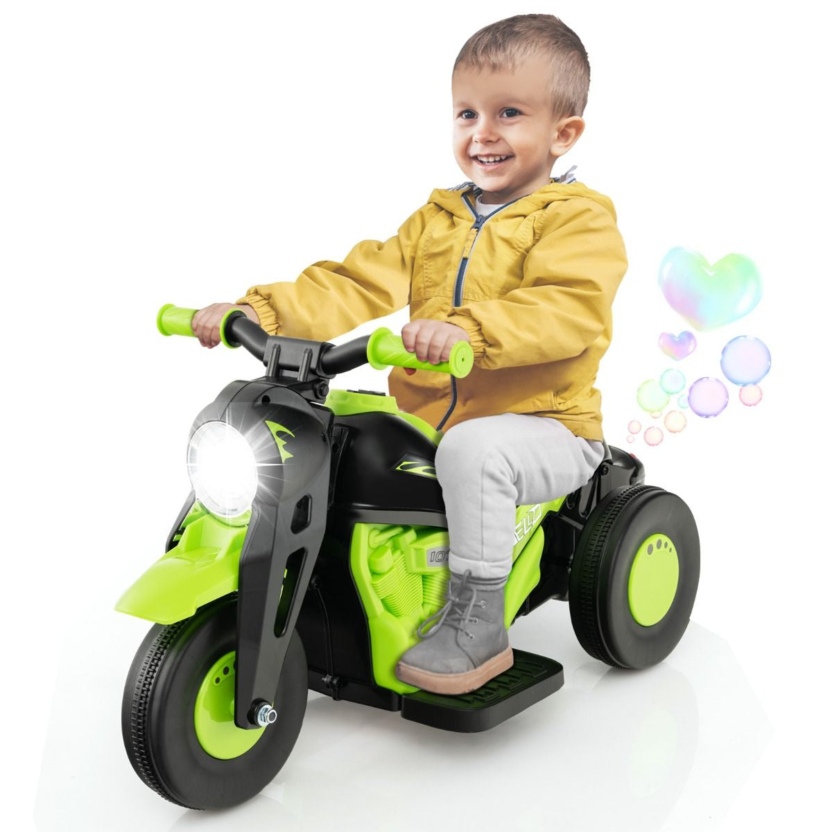 6V Electric Kids Ride-On Motorcycle with Bubble Maker