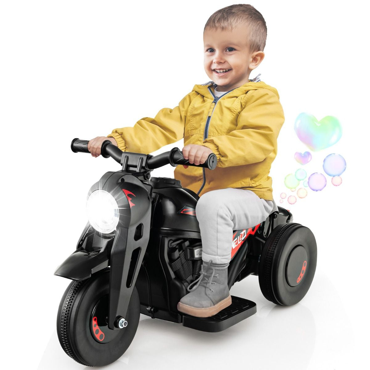 6V Electric Kids Ride-On Motorcycle with Bubble Maker
