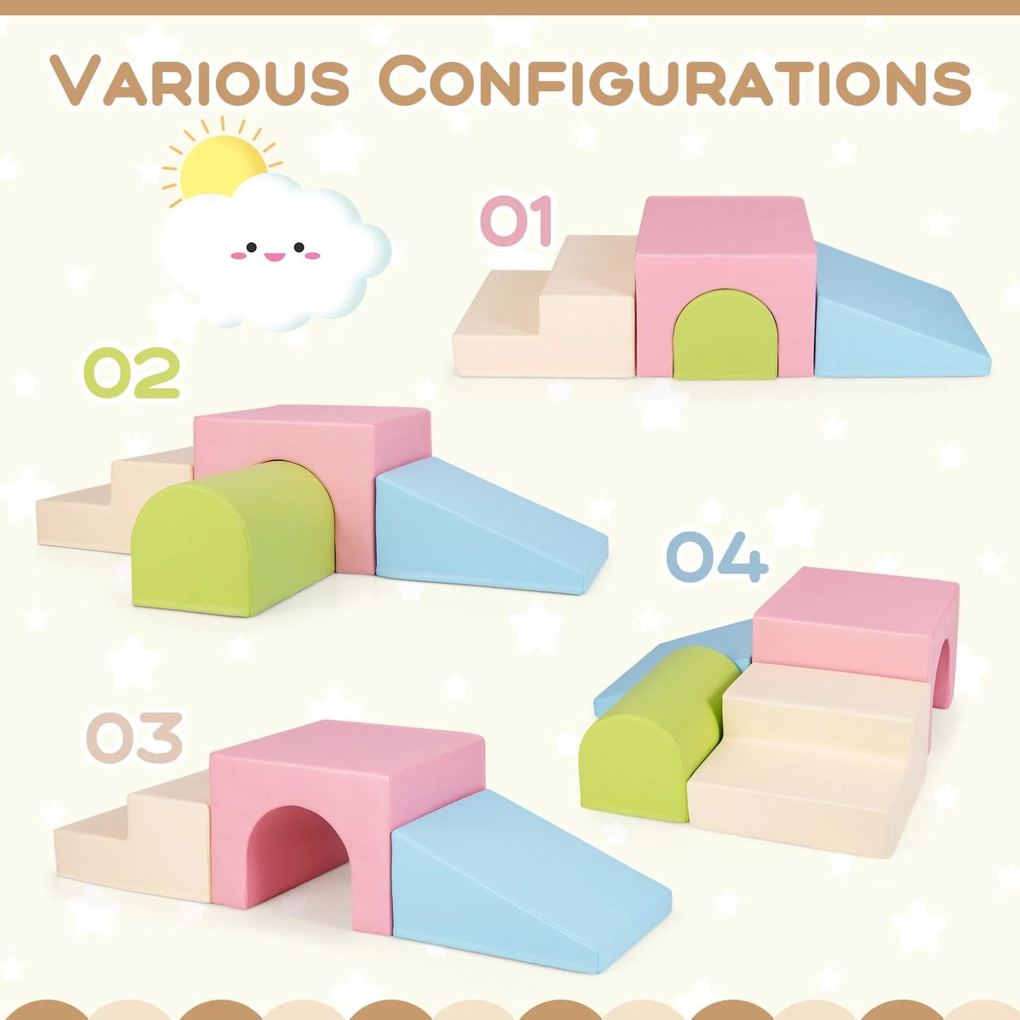 Infant and Toddler Climbing and Crawling Foam Block Play Set