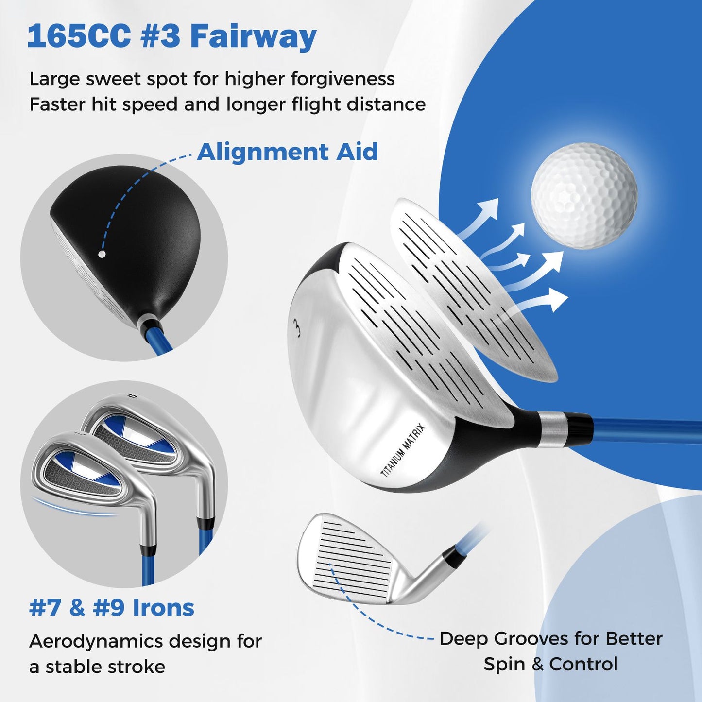 Complete Golf Club Set for Children Aged 8-13 Years