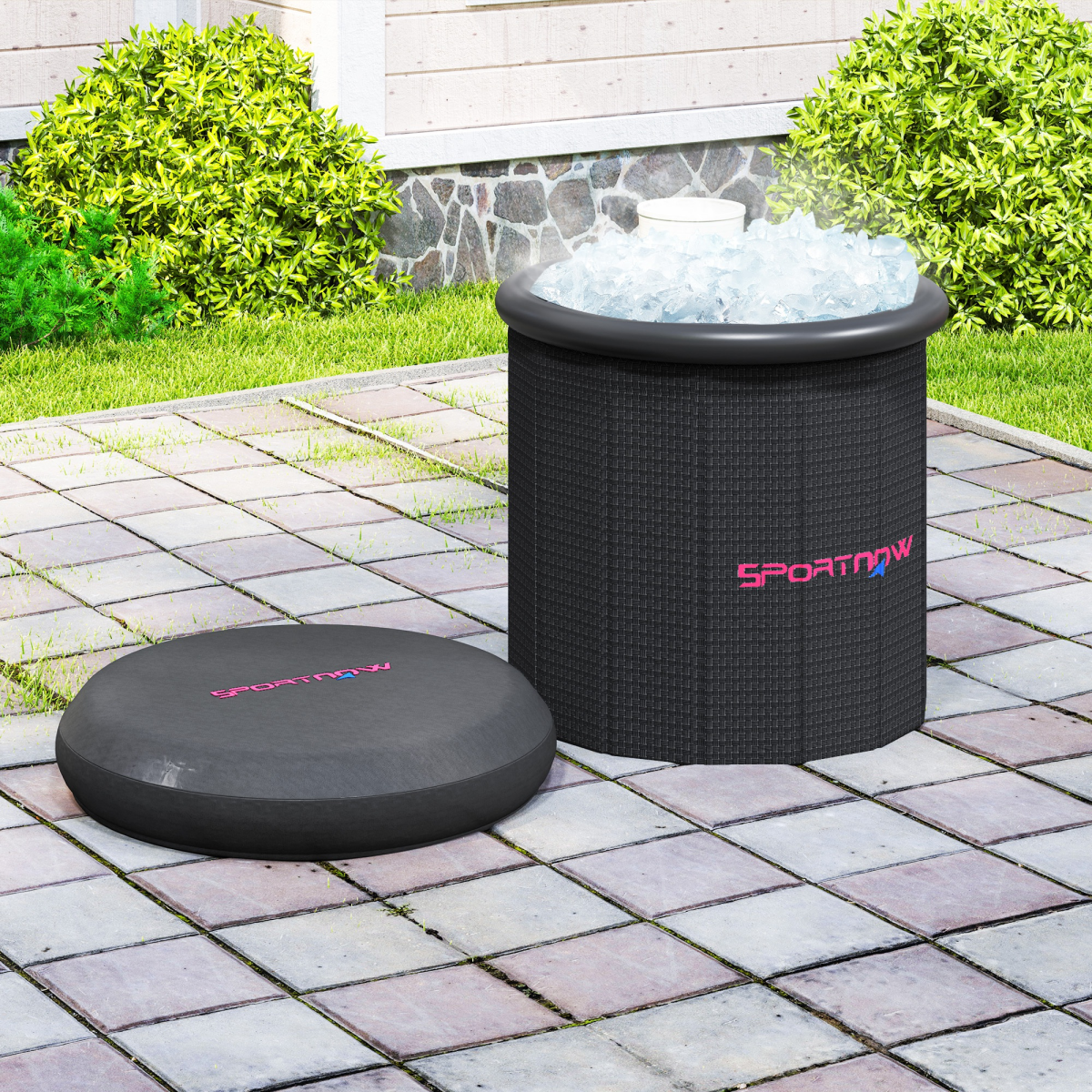 SPORTNOW Portable Ice Bath Tub 300L – Outdoor Cold Water Therapy Recovery Tub, Black