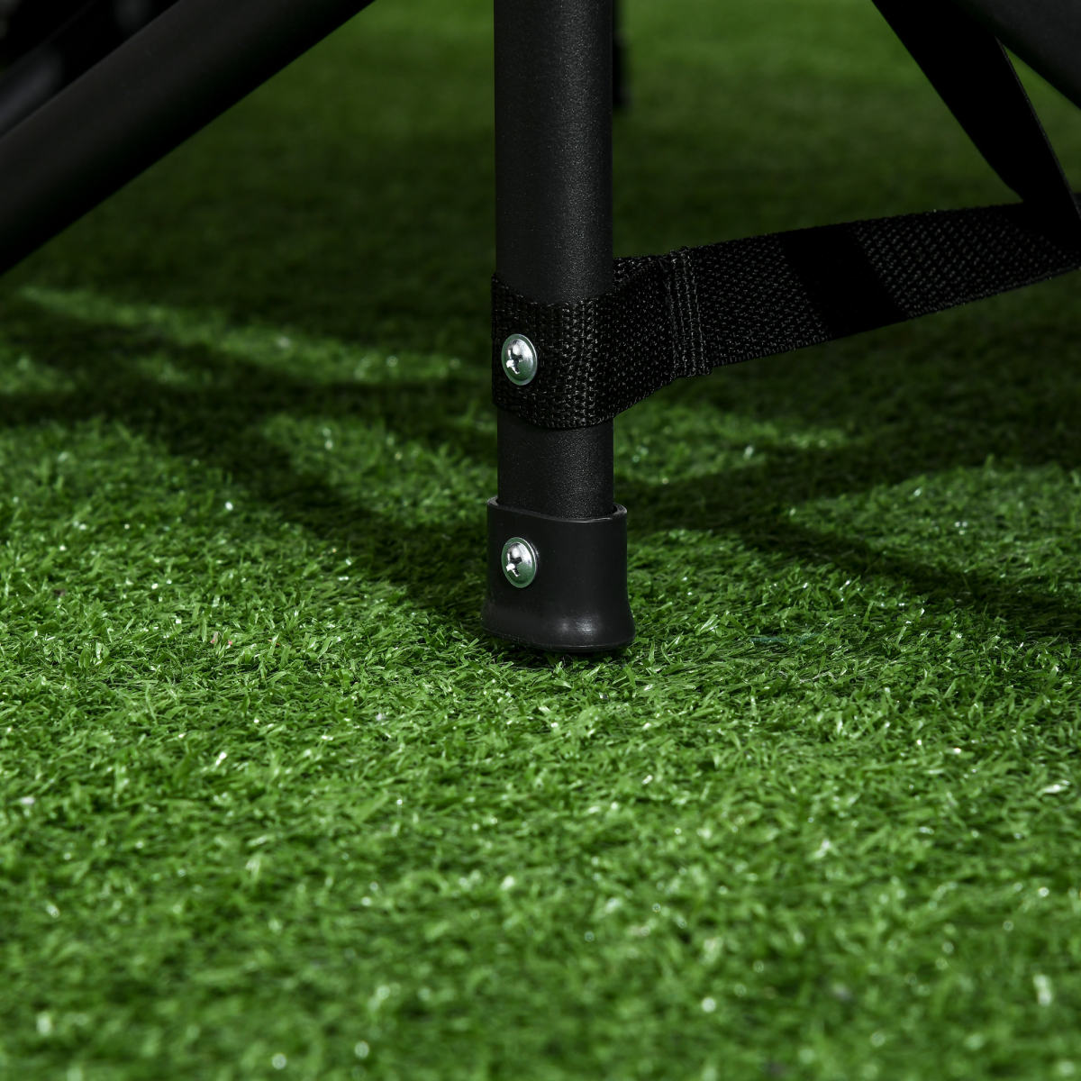 Outsunny Folding Camping Bed with Carry Bag, Cup Holder & Side Pocket – Black