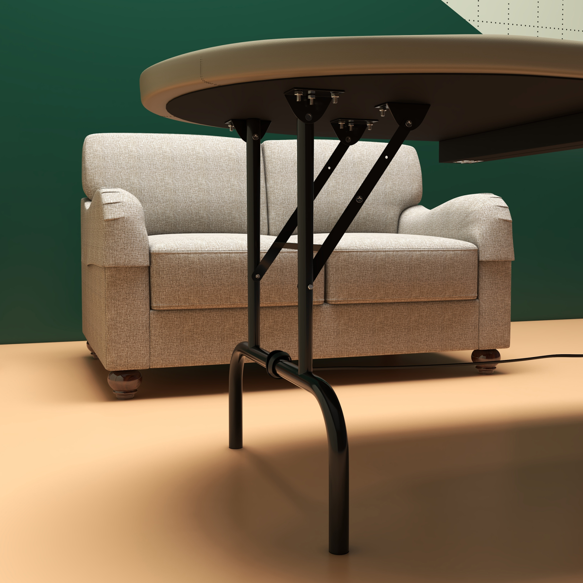 10-Player Folding Poker Table with Cup Holders, Steel Base – Brown