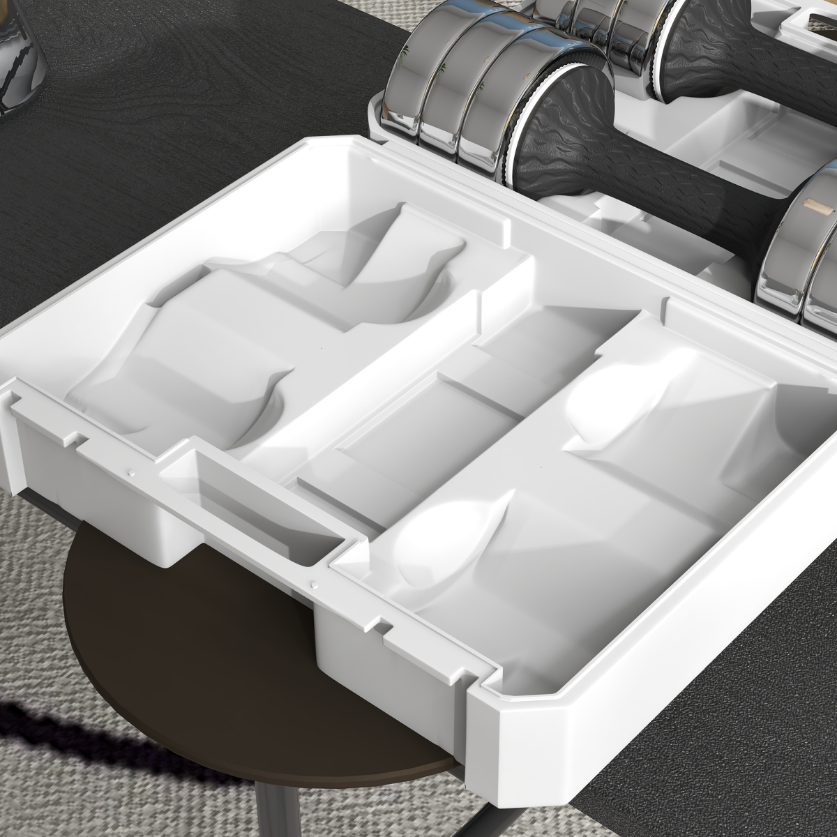 Adjustable Dumbbells Set – 2 x 10kg Free Weights with Anti-Slip Grip & Storage Box - All Round Fitness