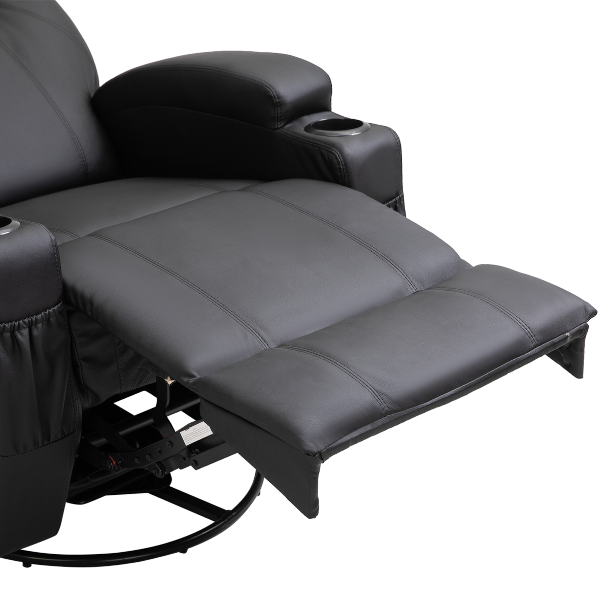 Faux Leather Electric Massage Recliner Chair – 8-Point Vibration, Remote Control & 360° Swivel - All Round Fitness