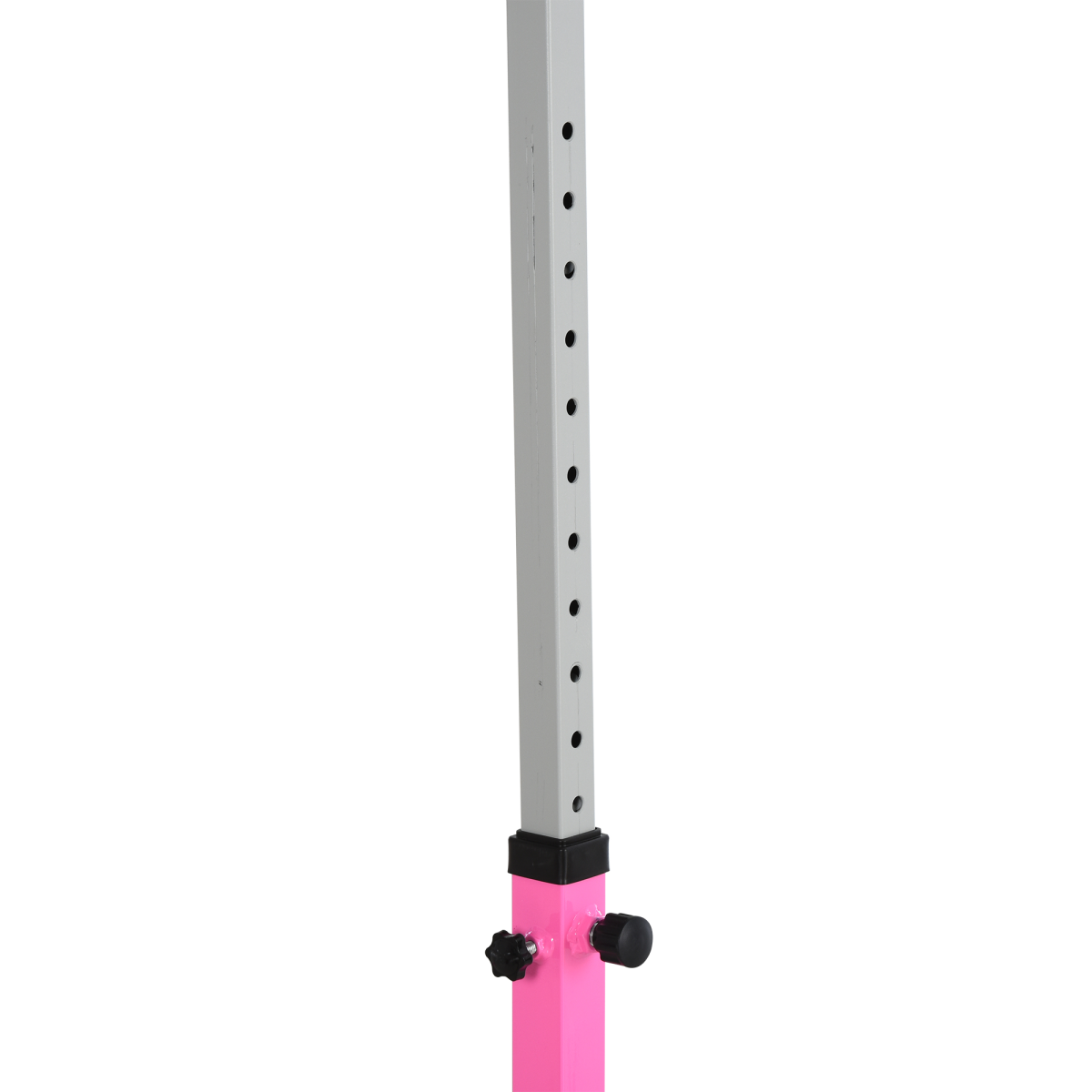 Adjustable Kids Gymnastics Bar – Horizontal Training Bar with Steel Frame & Beech Wood Top, 13 Height Levels (95–145cm), Stable ‘T’ Base – Pink - All Round Fitness