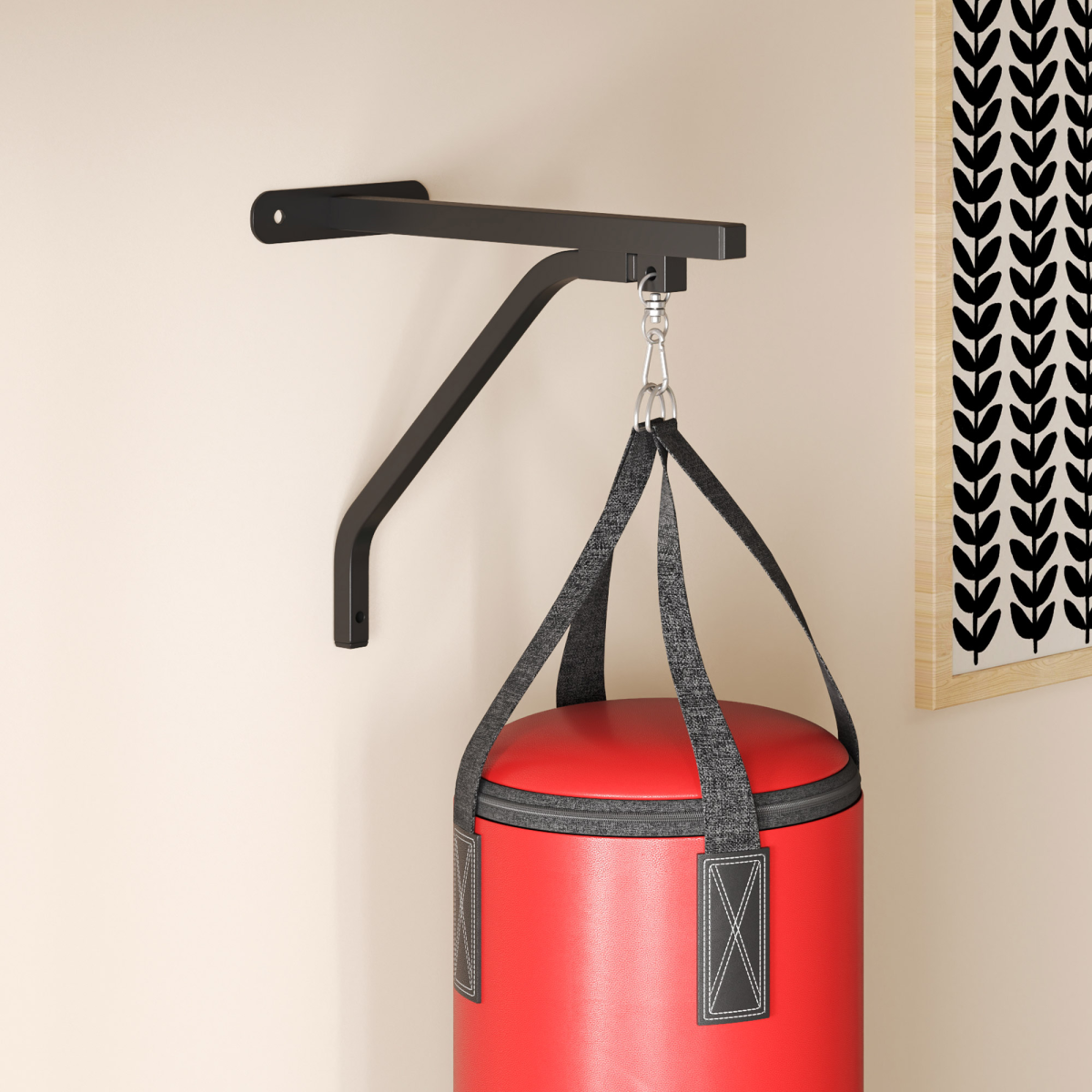 Unfilled Punch Bag with Boxing Gloves & Wall-Mounted Bracket