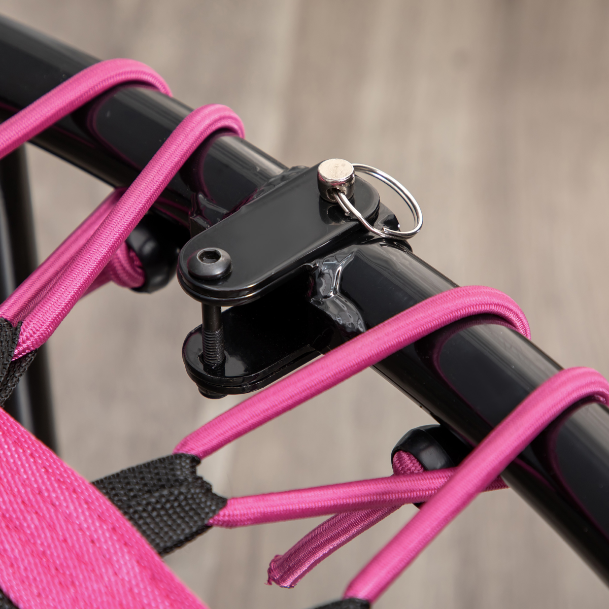 Pink HOMCOM Mini Trampoline for Fitness: Adjustable Handle for All Ages - All Round Fitness