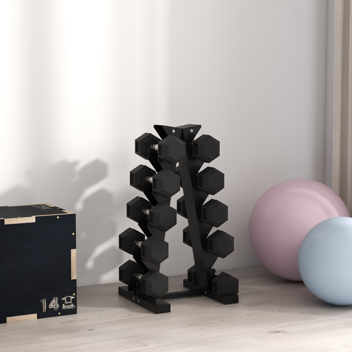 SPORTNOW Compact Five-Tier Dumbbell Rack - Organize Your Home Gym Efficiently! - All Round Fitness