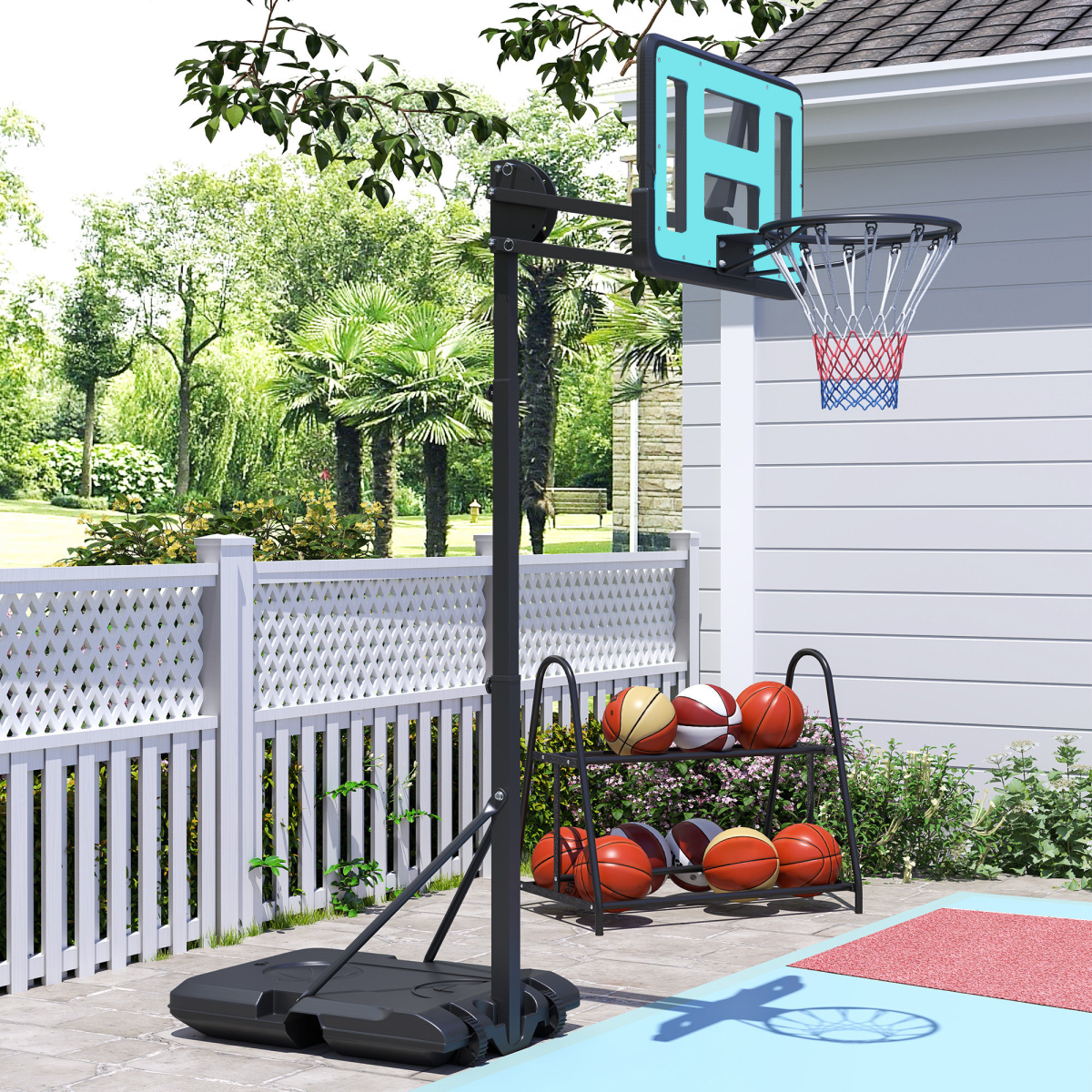 Portable Basketball Hoop – Adjustable 146-236cm with Fillable Base & Wheels