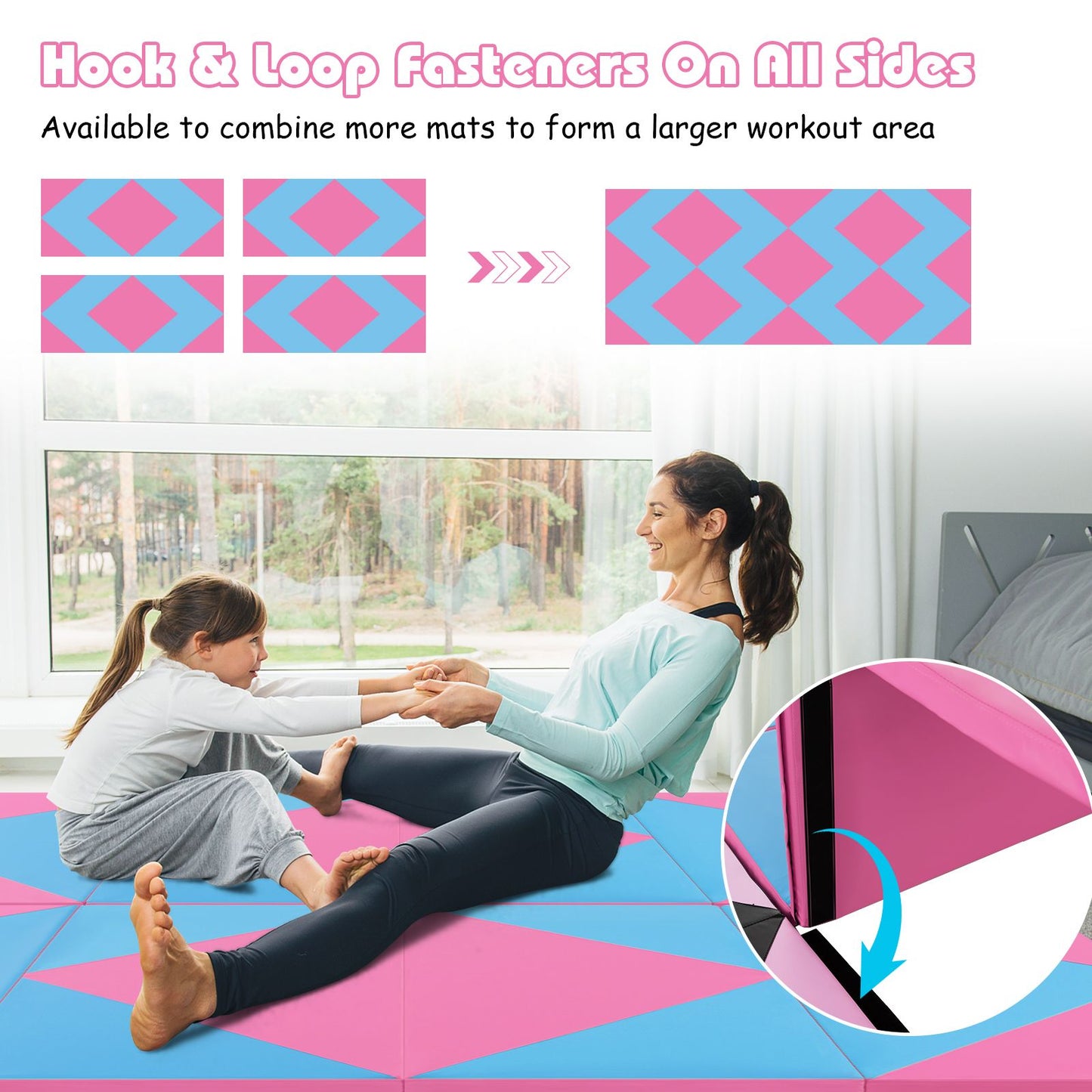 240 cm PU Leather Folding Gymnastics Mat