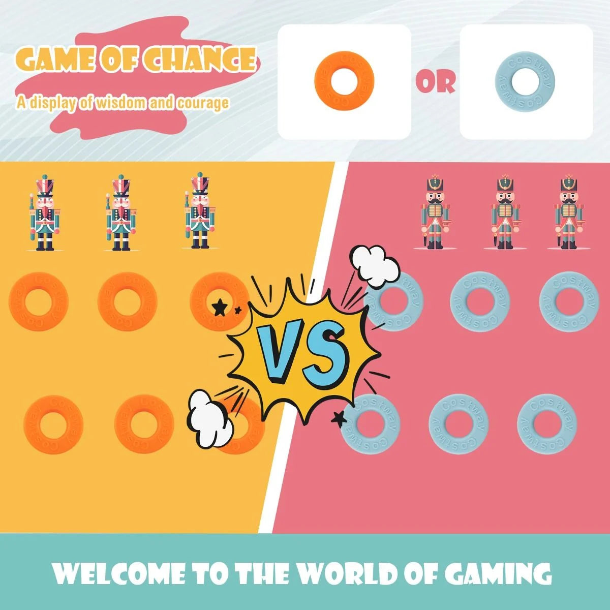 Upgraded 4-To-Score Game Set with Basketball Hoop & Toss Rings – Fun Family Game for Kids & Adults