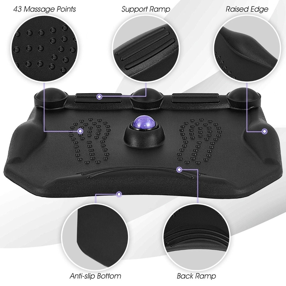 Ergonomic Anti-Fatigue Mat with Integrated Rolling Massage Ball and Pressure Points