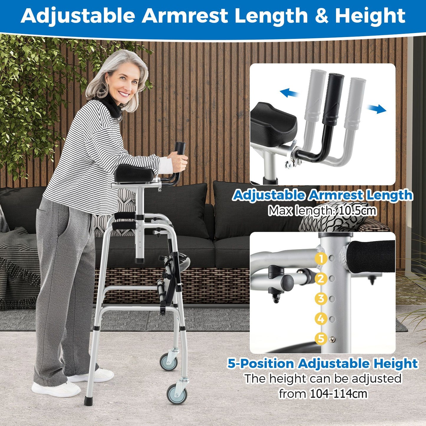 Premium Rolling Walker with Padded Seat and Dual High-Quality Wheels