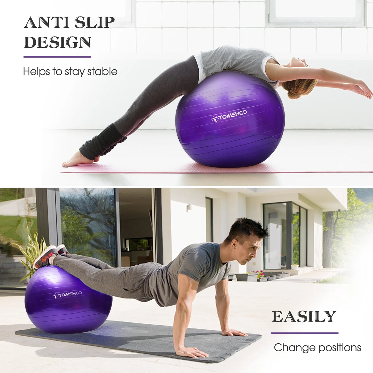 Balance Ball Yoga Balance Ball Yoga Ball Explosion Proof Fitness Balance Ball with Air Pump for Pilates Yoga Yoga Ball with Pump