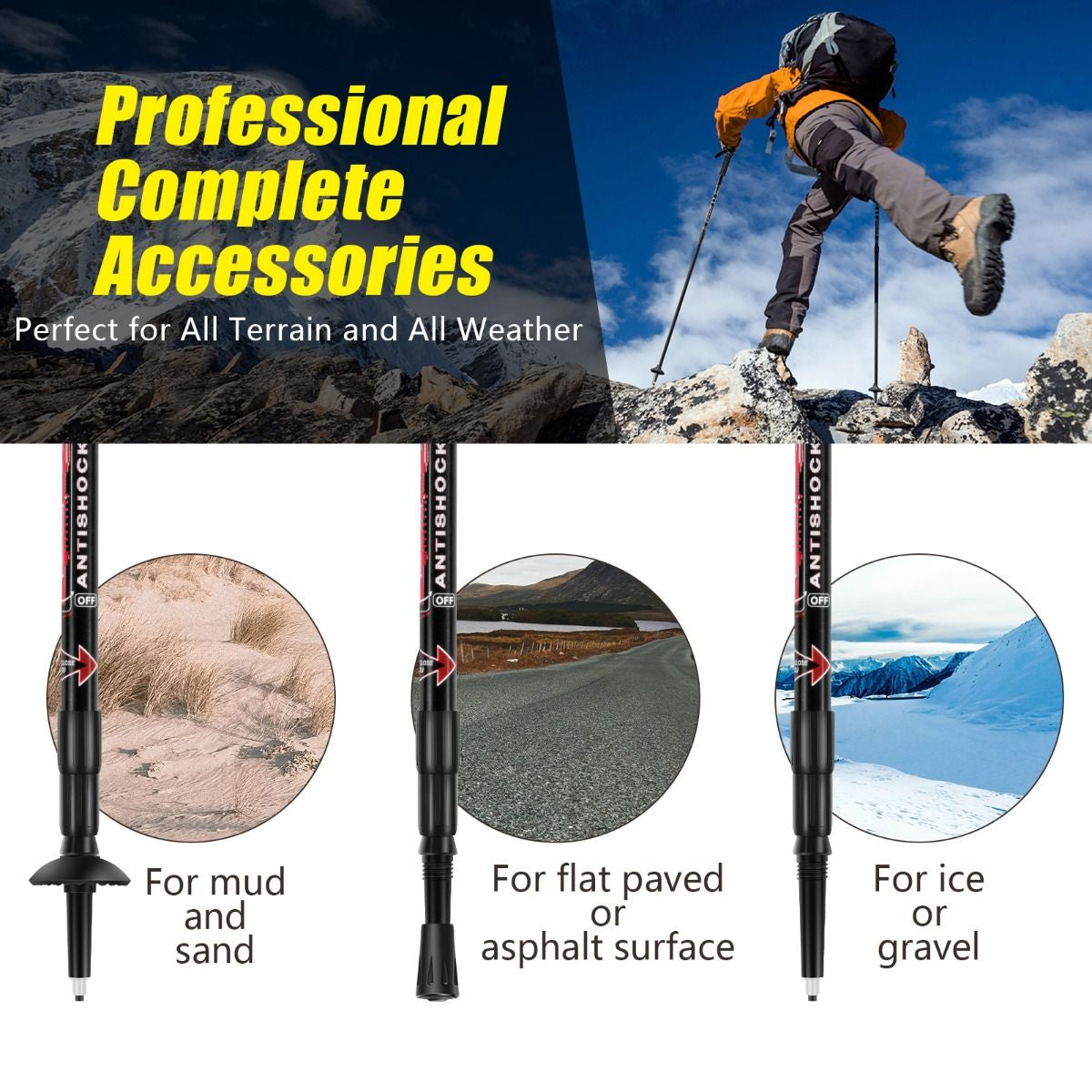 Adjustable Aluminum Hiking and Trekking Pole (65-135 cm)