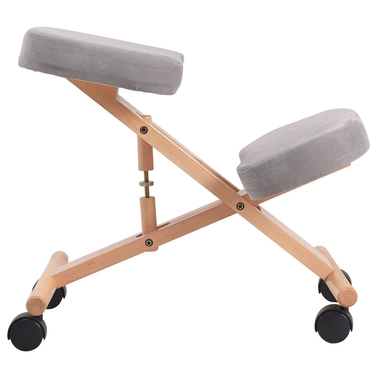 Adjustable Wood Posture Stool for Enhanced Comfort in Gaming and Computer Work