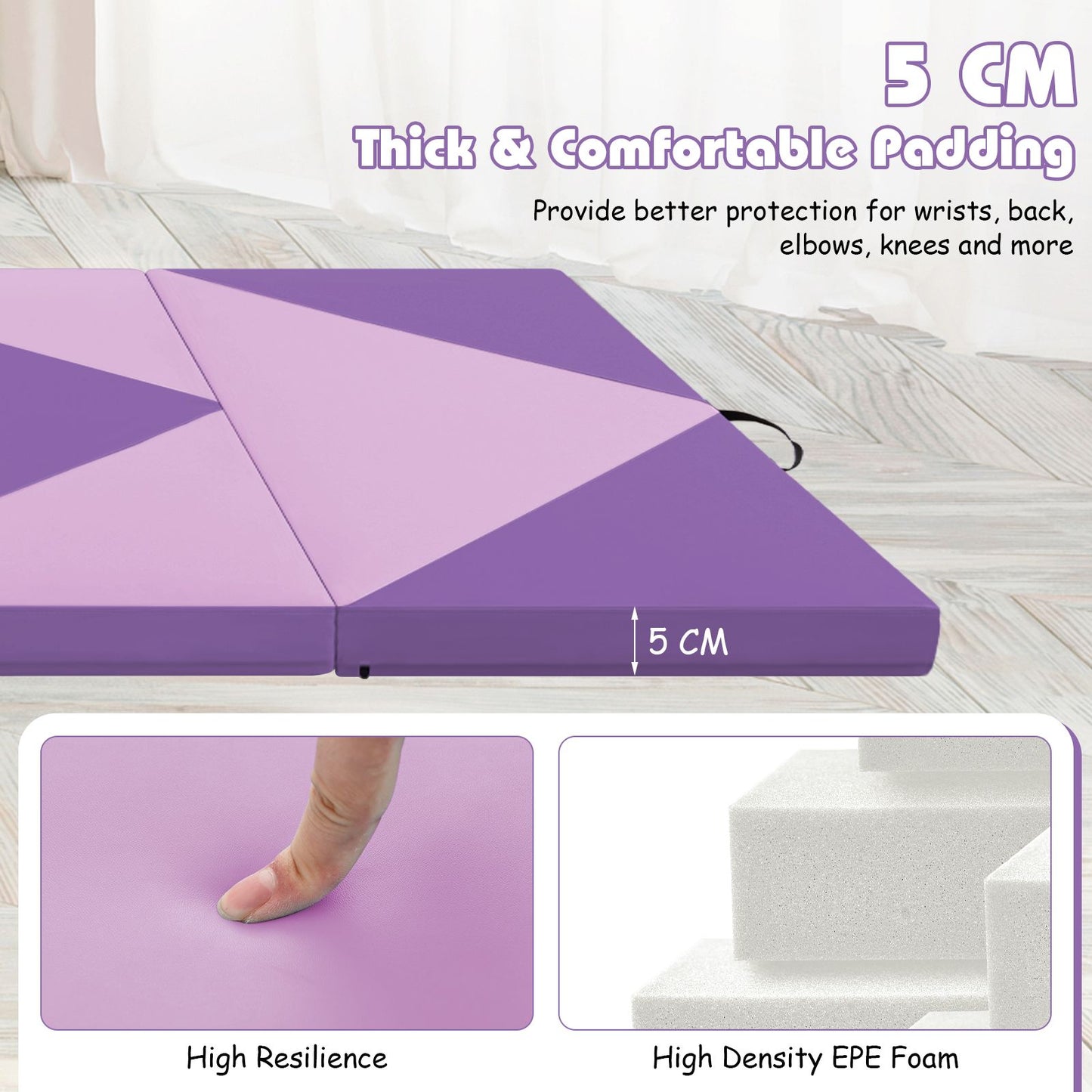 240 cm PU Leather Folding Gymnastics Mat