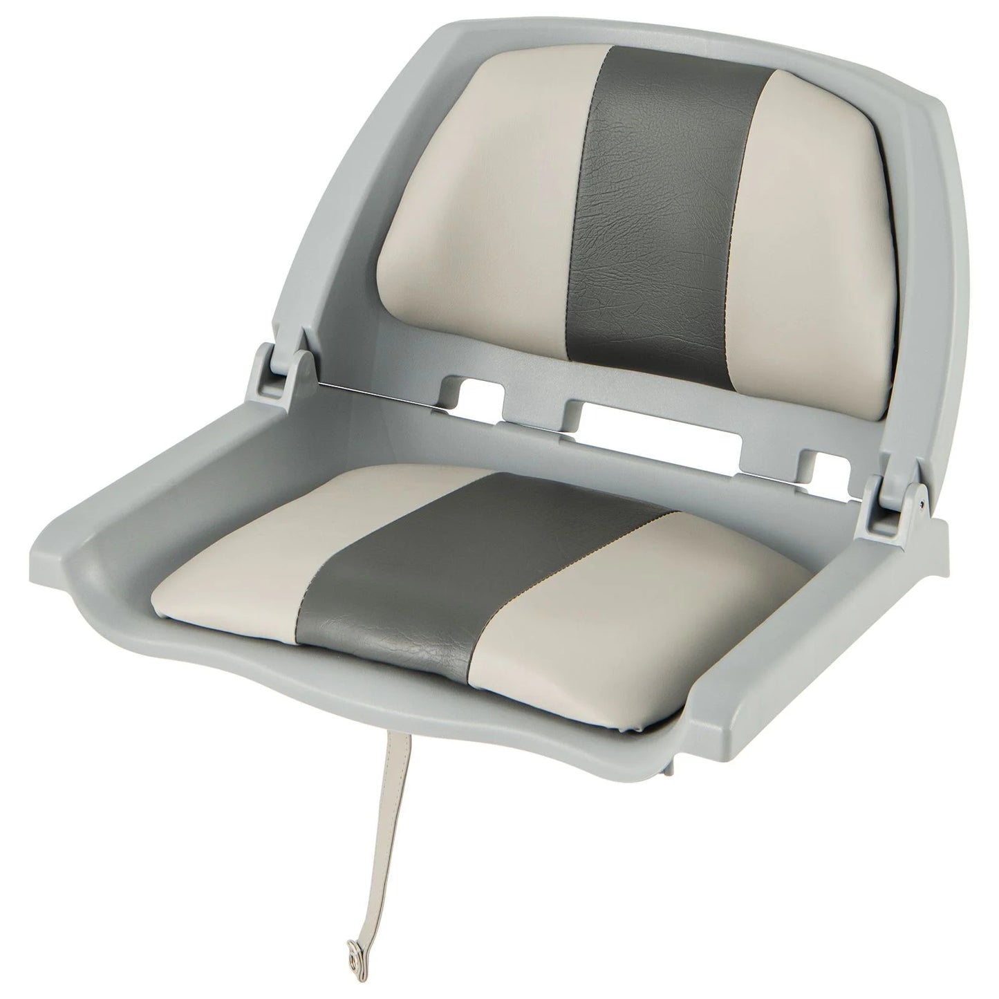 Folding Low Back Boat Seat with Mounting Hardware for Fishing Applications