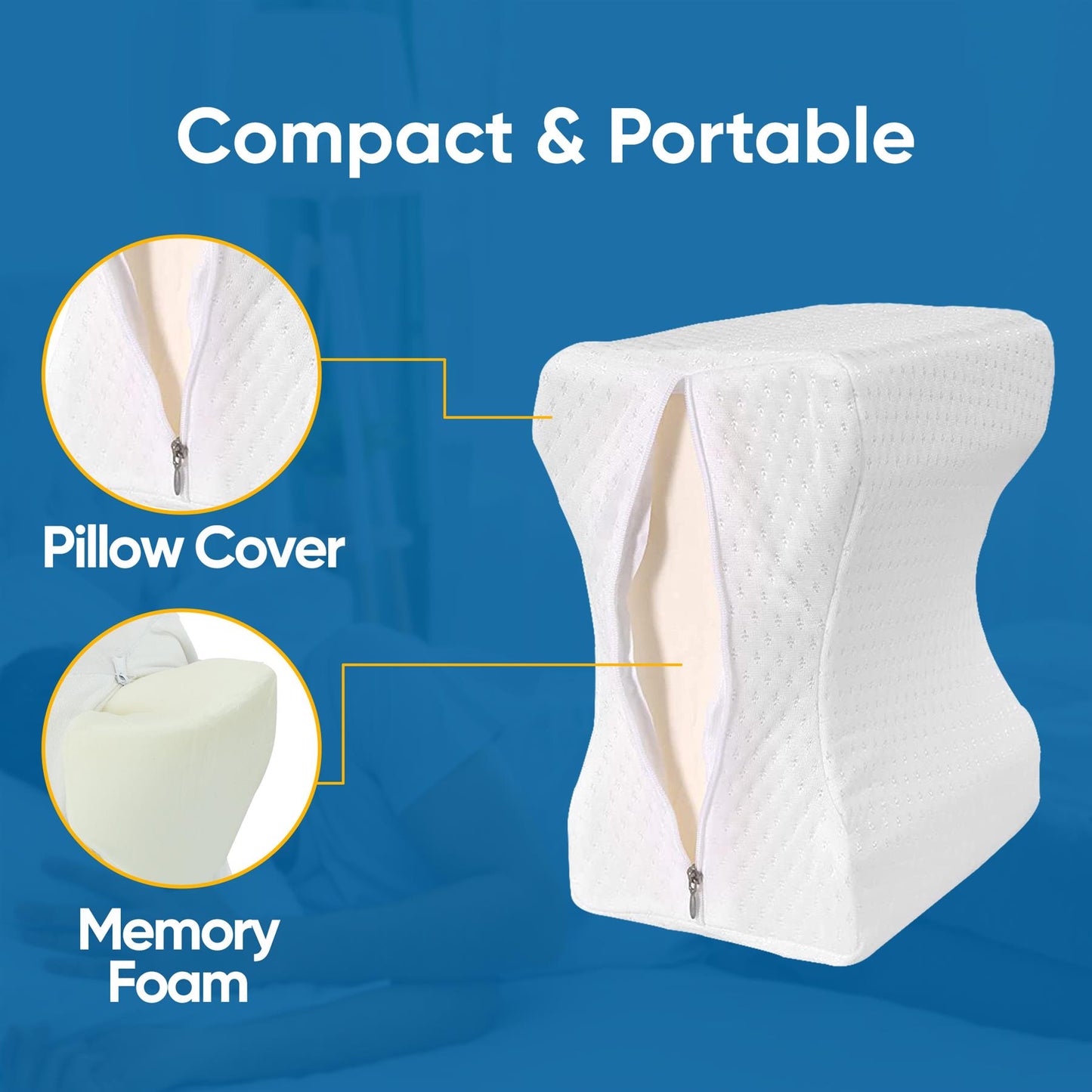 Ultimate Comfort Memory Foam Leg Pillow for Perfect Alignment & Support - All Round Fitness