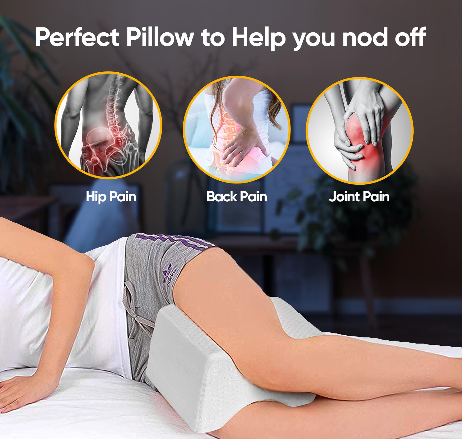 Ultimate Comfort Memory Foam Leg Pillow for Perfect Alignment & Support - All Round Fitness