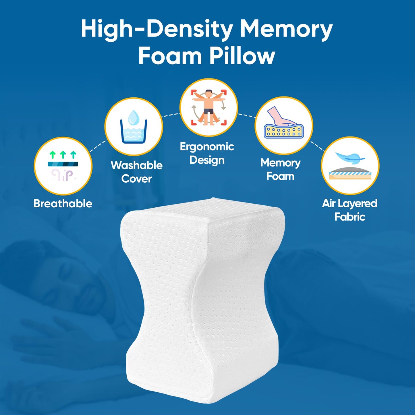 Ultimate Comfort Memory Foam Leg Pillow for Perfect Alignment & Support - All Round Fitness