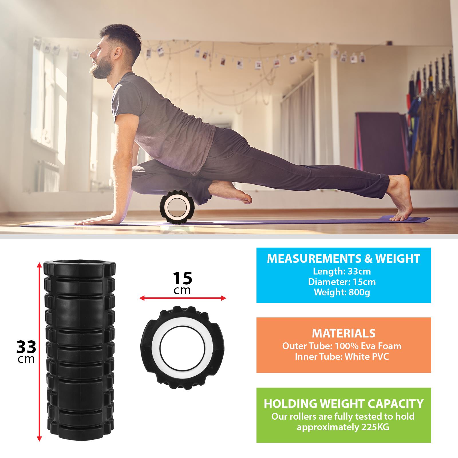 Ultimate Yoga Foam Roller - Soothe Soreness, Enhance Recovery, Lightweight Design - All Round Fitness